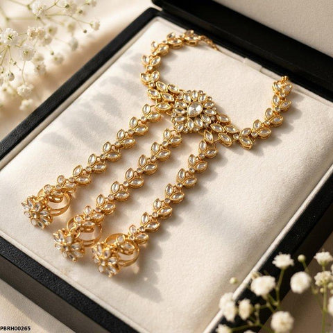 PBRH00265 FRN Three-Finger Ring Angla Bracelet Adjustable - PBRH