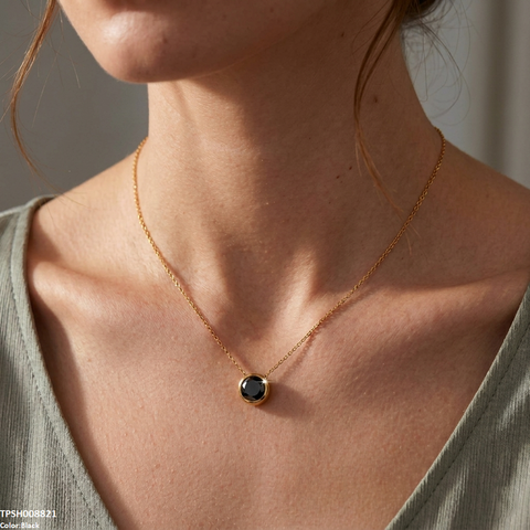 TPSH00821 MMJ Stainless Steel Round Drop Pendant - TPSH