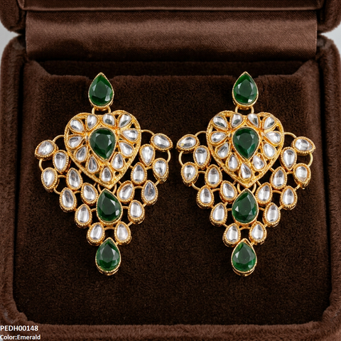 PEDH00148 FRN Heart Tear Drop Earrings - PEDH