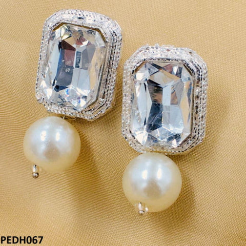 PEDH067 SDQ Radiant Pearl Earrings Drop Pair - PEDH