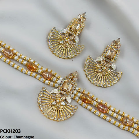 PCKH203 SDQ Square Flower Choker Set - PCKH