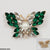 BRHH019 YYE Green & White Butterfly Broach