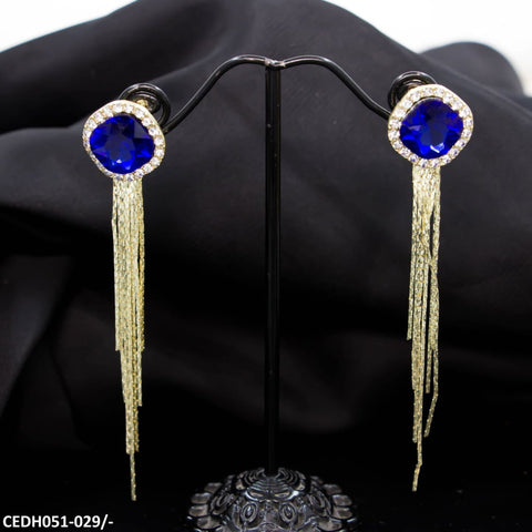 CEDH051 YQG Cushion drop Pair Earrings - CEDH