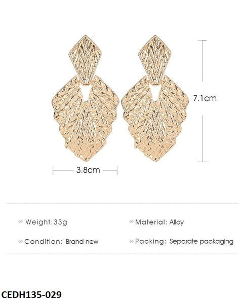 CEDH135 QWN Pear Drop Earrings Pair - CEDH