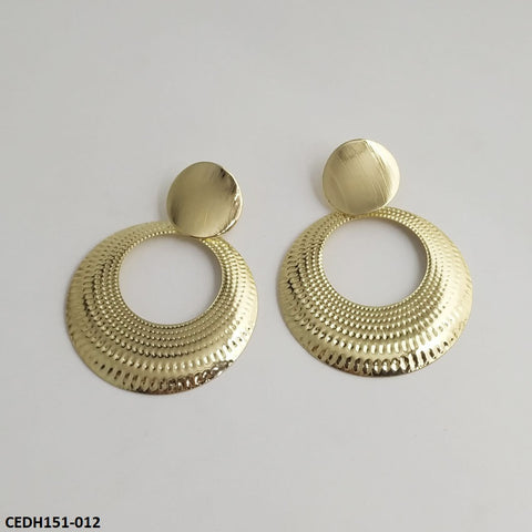 CEDH151 LQP Traditional  Round Drop Earrings Pair - CEDH