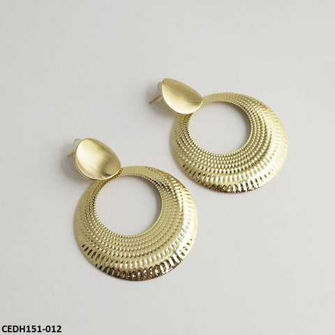 CEDH151 LQP Traditional  Round Drop Earrings Pair - CEDH