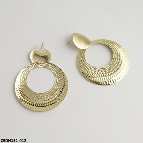 CEDH151 LQP Traditional  Round Drop Earrings Pair - CEDH
