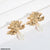 CEDH153 ZLX Leaf Pearl Drop Earrings Pair - CEDH