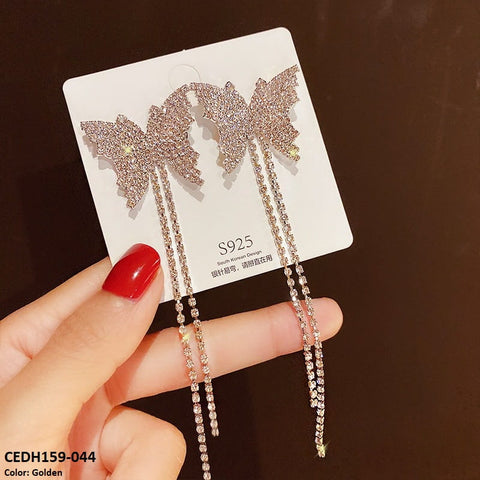 CEDH159 SYB Butterfly Tassel Drop Earrings Pair - CEDH