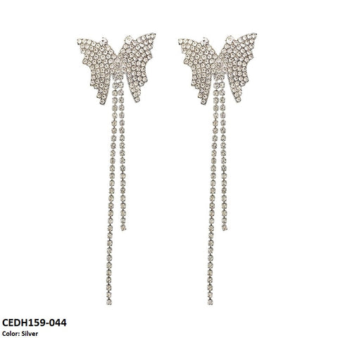 CEDH159 SYB Butterfly Tassel Drop Earrings Pair - CEDH