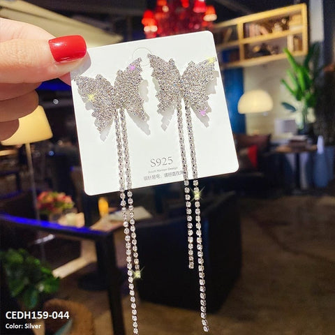 CEDH159 SYB Butterfly Tassel Drop Earrings Pair - CEDH