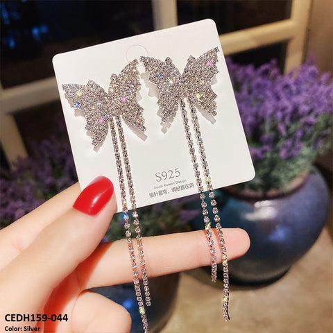 CEDH159 SYB Butterfly Tassel Drop Earrings Pair - CEDH