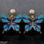 CEDH173 KSU Butterfly Painted Earrings Pair