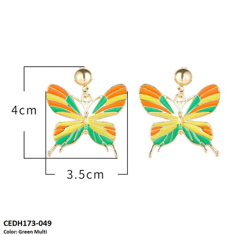 CEDH173 KSU Butterfly Painted Earrings Pair - CEDH
