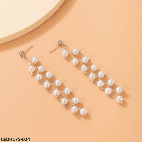 CEDH175 YYE Zigzag Pearl Drop Earrings Pair - CEDH