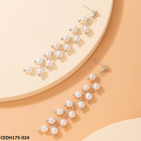 CEDH175 YYE Zigzag Pearl Drop Earrings Pair - CEDH