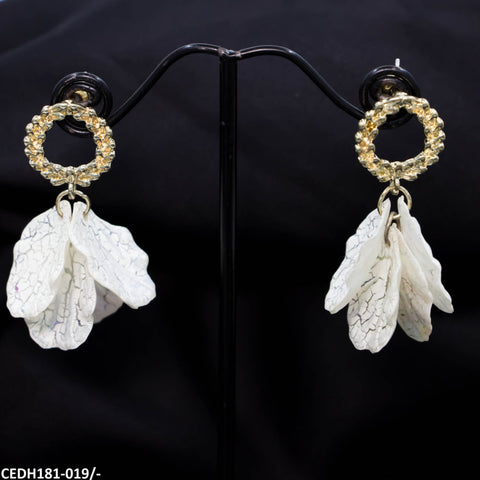 CEDH181 YQG Seep Leaf Drop Earrings - CEDH
