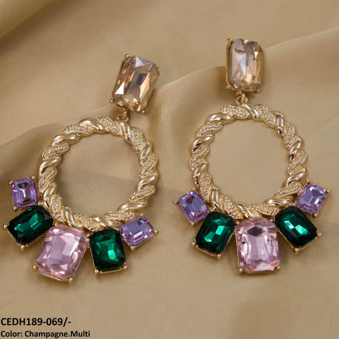 CEDH189 LYB Rectangle Tear Drop Earrings - CEDH