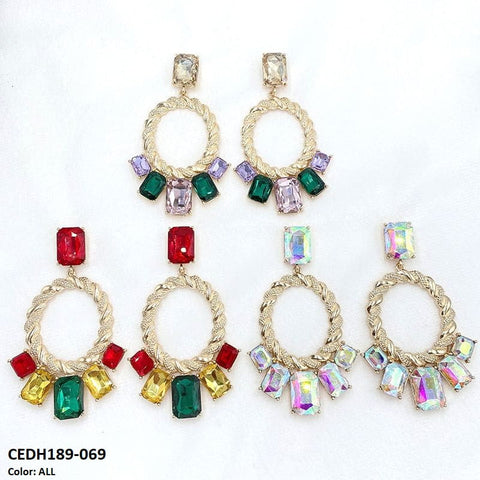 CEDH189 LYB Rectangle Tear Drop Earrings - CEDH