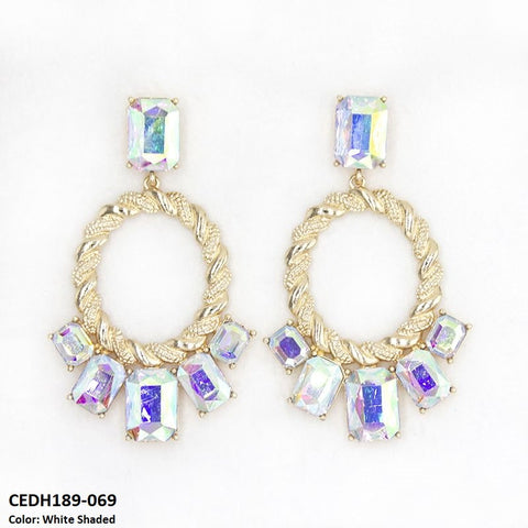 CEDH189 LYB Rectangle Tear Drop Earrings - CEDH