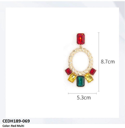 CEDH189 LYB Rectangle Tear Drop Earrings - CEDH