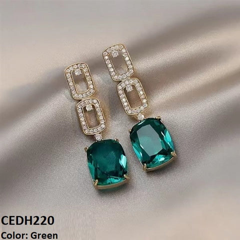 CEDH220 BTO Sterling Square  Drop Earrings Pair - CEDH