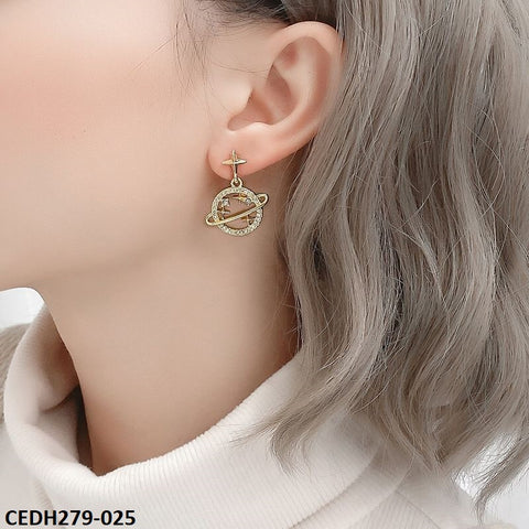 CEDH279 YYZ Star Planet Drop Earrings Pair - CEDH