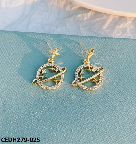 CEDH279 YYZ Star Planet Drop Earrings Pair - CEDH