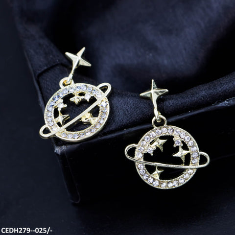 CEDH279 YYZ Star Planet Drop Earrings Pair - CEDH