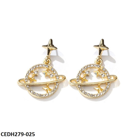 CEDH279 YYZ Star Planet Drop Earrings Pair - CEDH