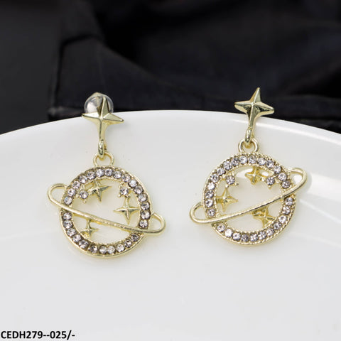 CEDH279 YYZ Star Planet Drop Earrings Pair - CEDH