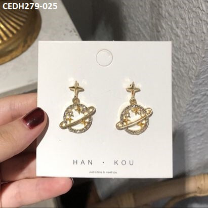 CEDH279 YYZ Star Planet Drop Earrings Pair - CEDH