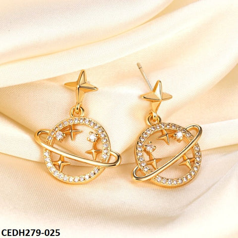 CEDH279 YYZ Star Planet Drop Earrings Pair - CEDH