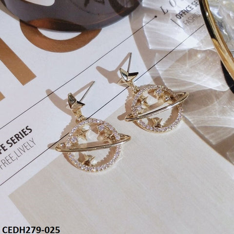 CEDH279 YYZ Star Planet Drop Earrings Pair - CEDH
