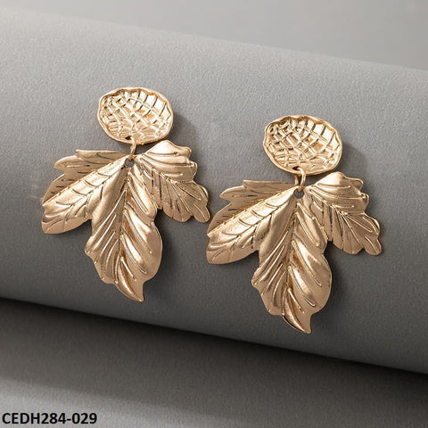 CEDH284 YYE Leaf Teardrop Earrings Pair - CEDH