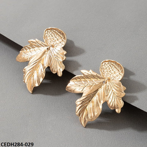 CEDH284 YYE Leaf Teardrop Earrings Pair - CEDH