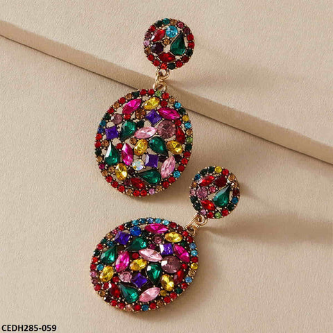 CEDH285 YYE Oval Teardrop Earrings Pair - CEDH