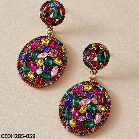 CEDH285 YYE Oval Teardrop Earrings Pair - CEDH