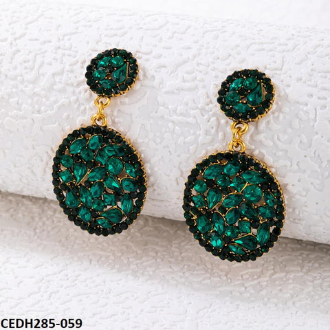 CEDH285 YYE Oval Teardrop Earrings Pair - CEDH