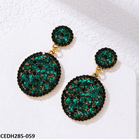 CEDH285 YYE Oval Teardrop Earrings Pair - CEDH