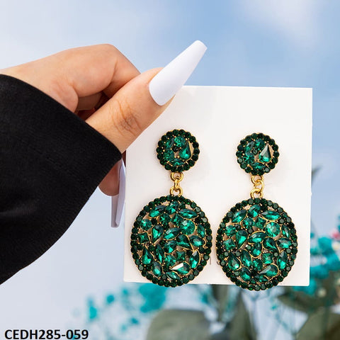 CEDH285 YYE Oval Teardrop Earrings Pair - CEDH