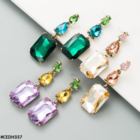 CEDH337 ZLX Tear Ear Drop Earrings Pair - CEDH