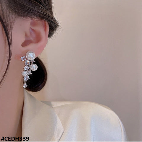 CEDH339 SYB Pearl Ear Drop Earrings Pair - CEDH