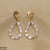 CEDH356 ABC Pear/Link Box Drop Earrings Pair