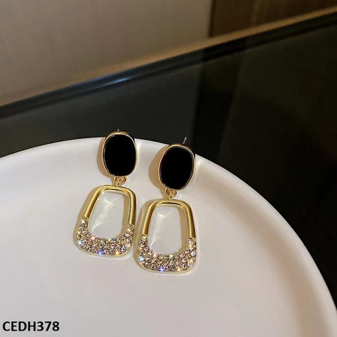 CEDH378 BTO Painted Oval Drop Earrings Pair - CEDH
