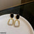 CEDH378 BTO Painted Oval Drop Earrings Pair