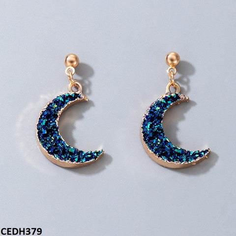 CEDH379 YYE Shinning Moon Drop Earrings Pair - CEDH