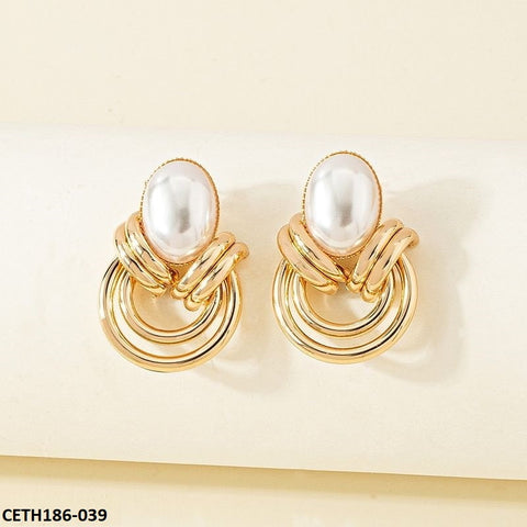 CETH186 CHU Round Pearl Tops Pair - CETH