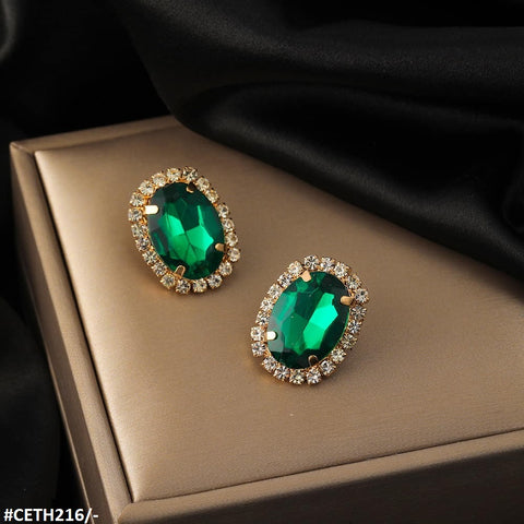 CETH216 SDQ Oval Stud Tops Pair - CETH