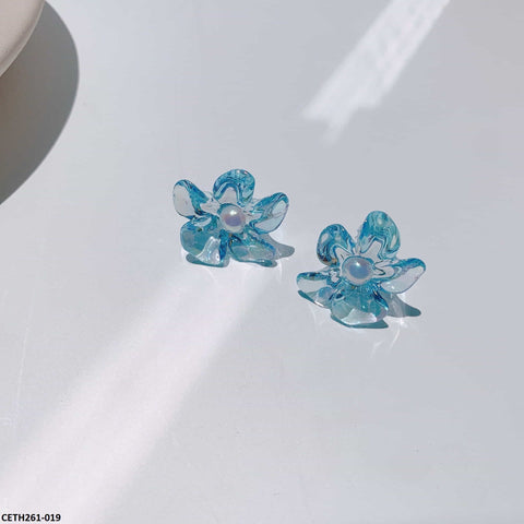 CETH261 SYB Sky Transparent Flower Tops Pair - CETH